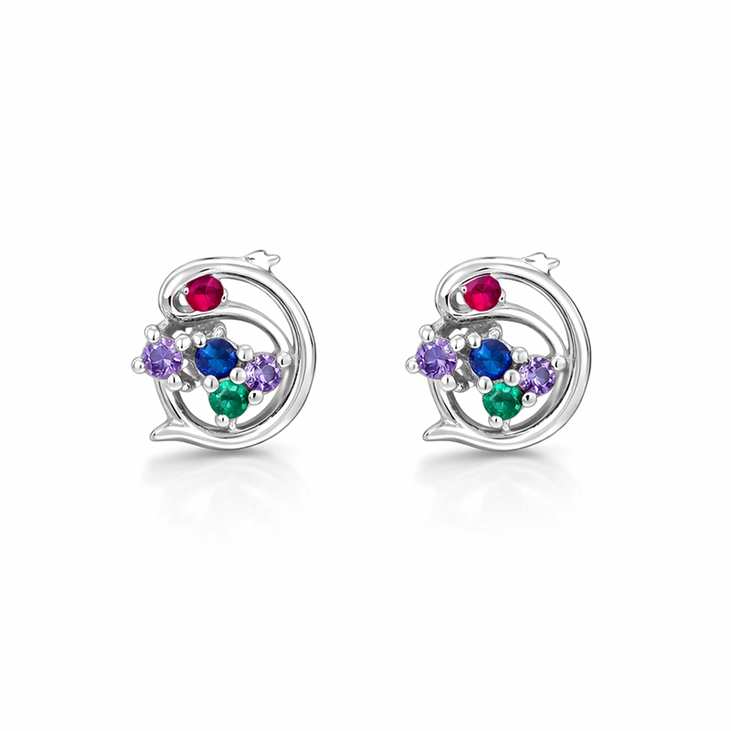 925 silver rainbow dolphin stud earrings 925 silver rainbow dolphin stud earrings