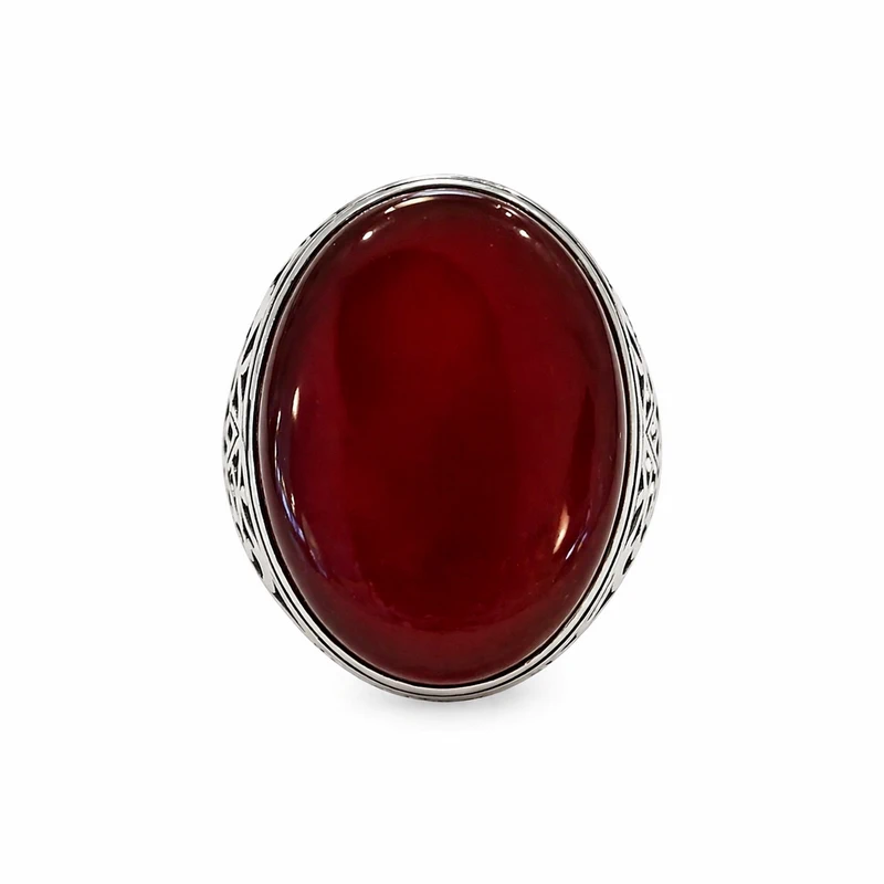 925 silver red agate statement ring (عقيق) 925 silver red agate statement ring (عقيق)