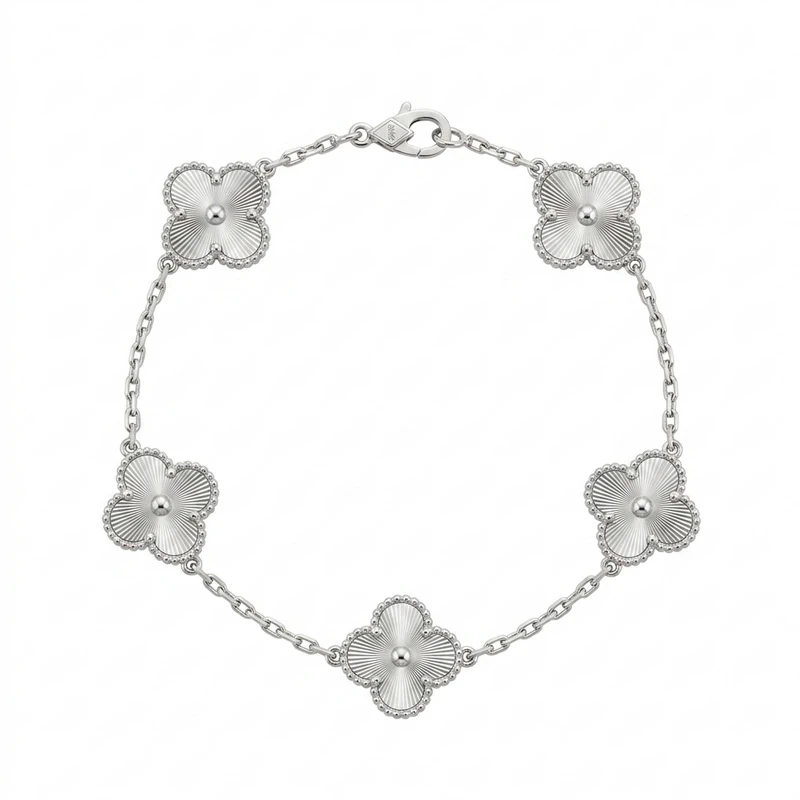 925 silver floral motif chain bracelet 925 silver floral motif chain bracelet
