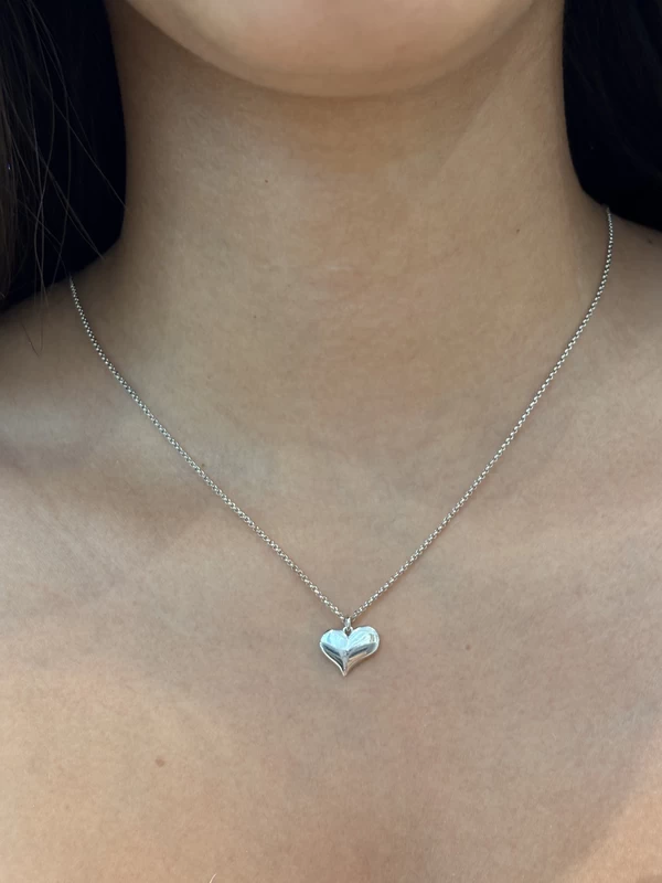 925 italian silver polished heart necklace 925 italian silver polished heart necklace