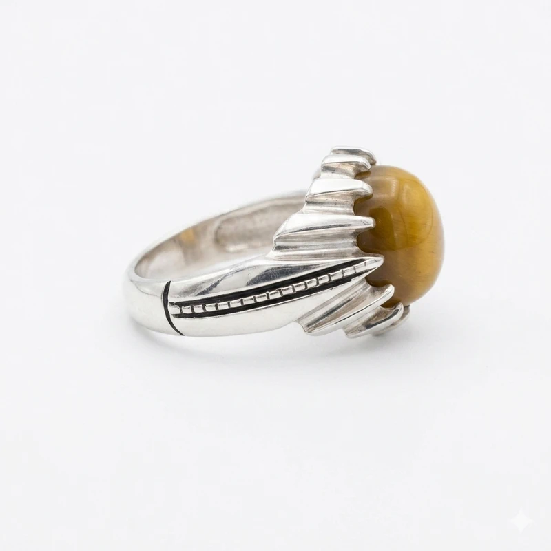 925 silver golden amber vintage statement ring 925 silver golden amber vintage statement ring