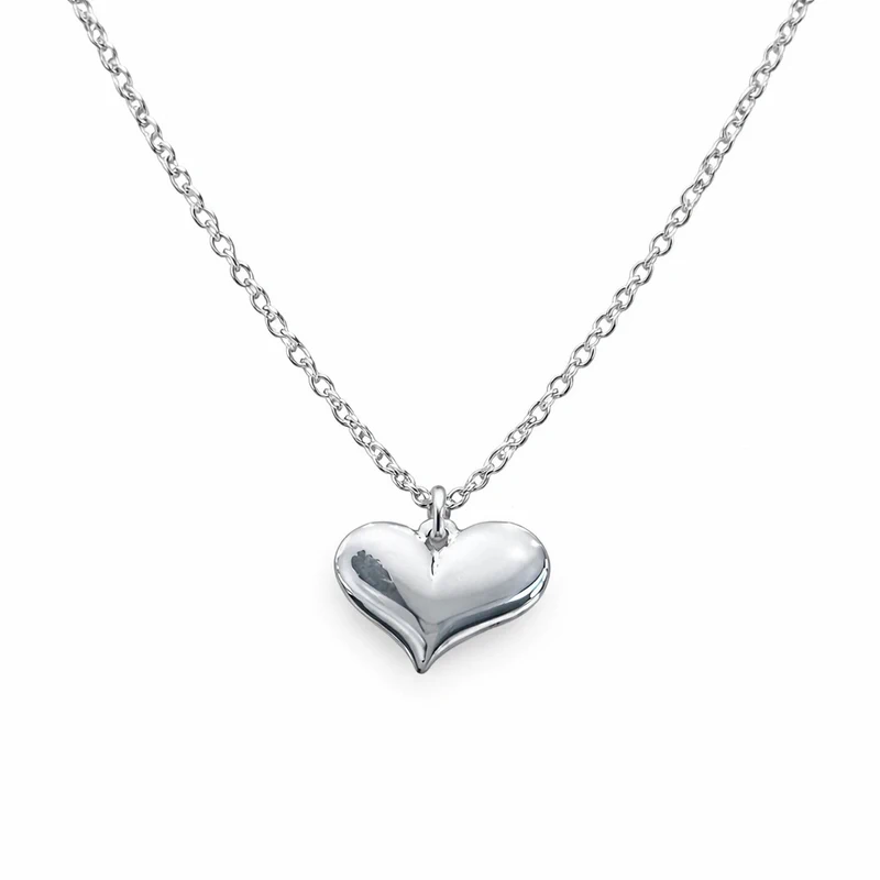 925 italian silver polished heart necklace 925 italian silver polished heart necklace