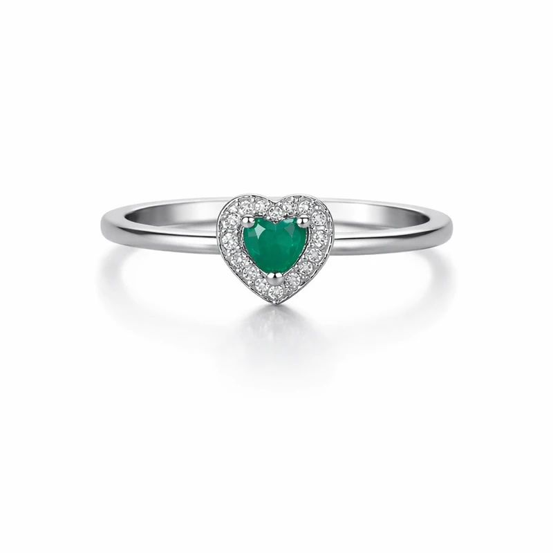 925 silver green heart zircon halo ring 925 silver green heart zircon halo ring