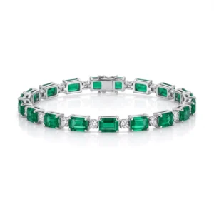 925 sterling silver green stone tennis style bracelet