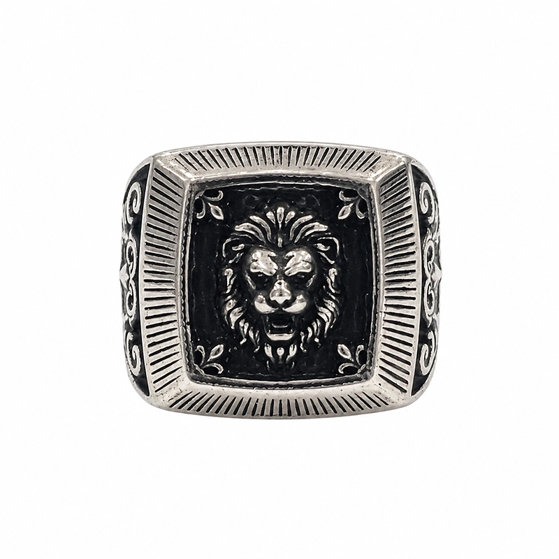 925 silver lion head engraved signet ring 925 silver lion head engraved signet ring