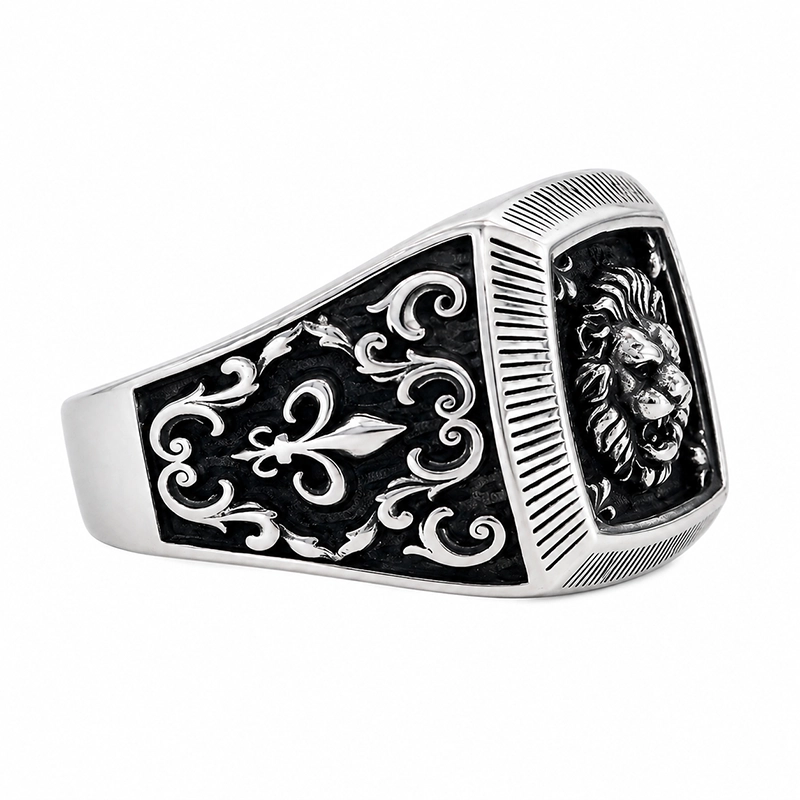 925 silver lion head engraved signet ring 925 silver lion head engraved signet ring