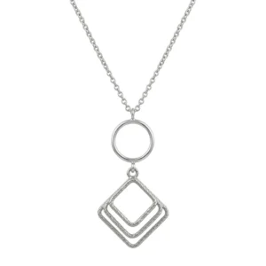 925 italian sterling silver geometric pendant necklace