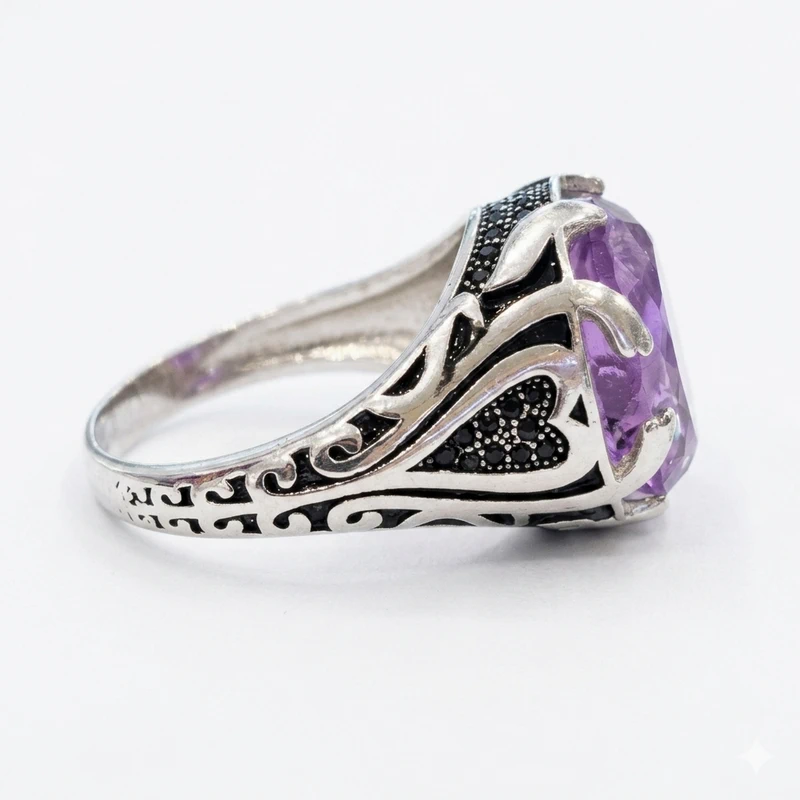 925 silver purple amethyst statement ring 925 silver purple amethyst statement ring