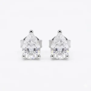925 silver pear cut zircon stud earrings