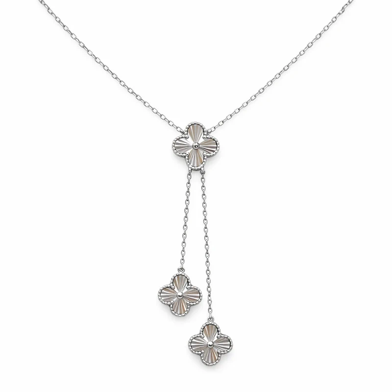 925 silver clover drop necklace 925 silver clover drop necklace
