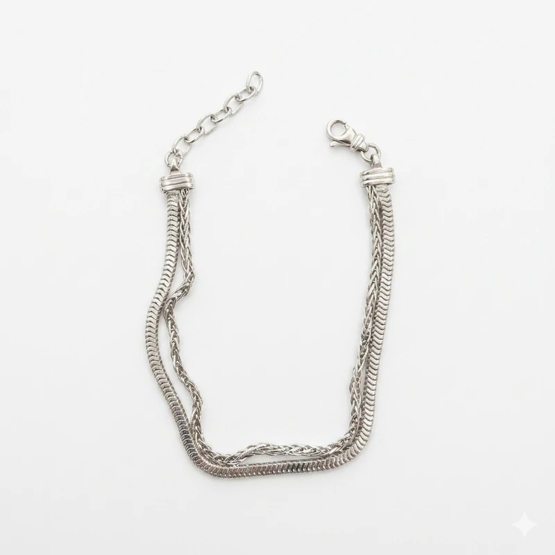 925 silver multi layer chain bracelet 925 silver multi layer chain bracelet