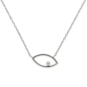 925 sterling silver minimal evil eye necklace
