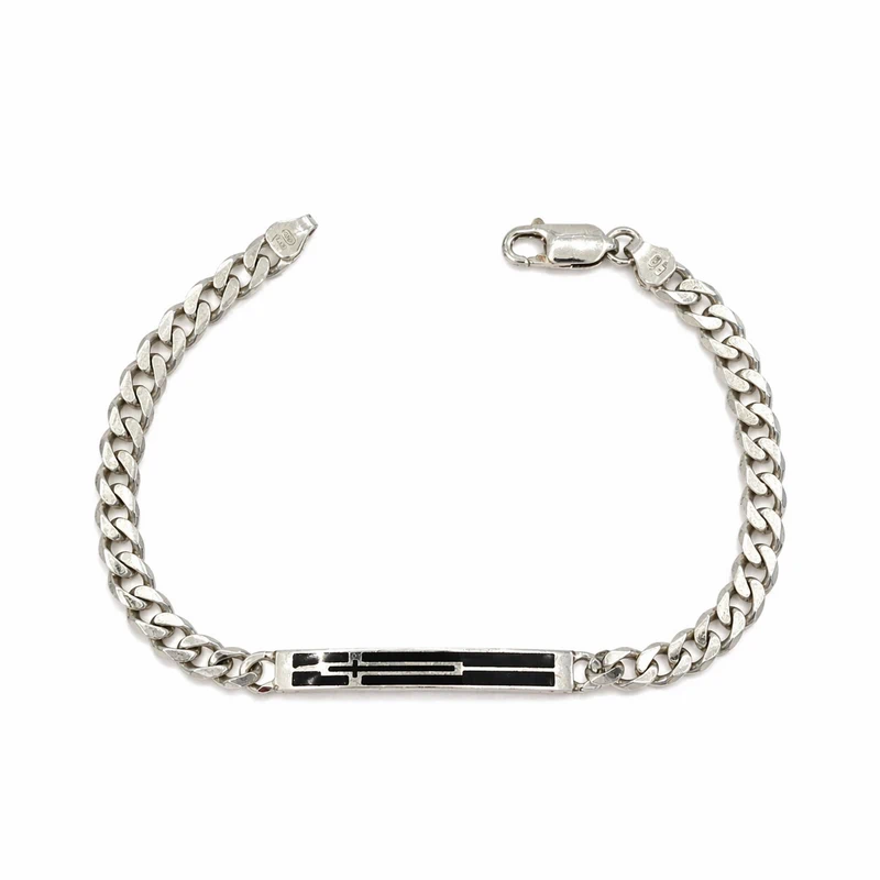 925 silver cuban link id bracelet 925 silver cuban link id bracelet