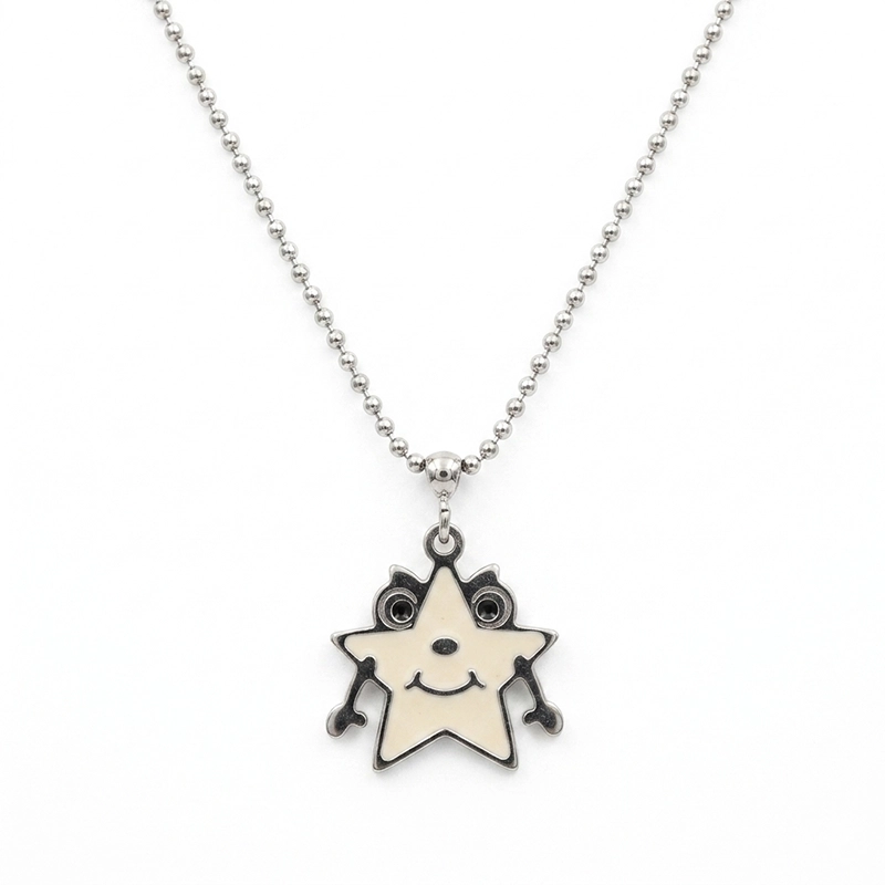 925 silver cute star face charm necklace 925 silver cute star face charm necklace