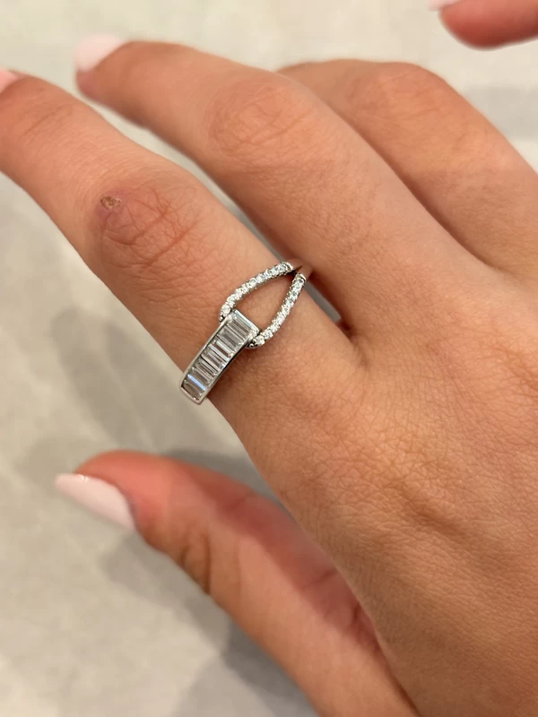 925 silver baguette zircon open band ring 925 silver baguette zircon open band ring