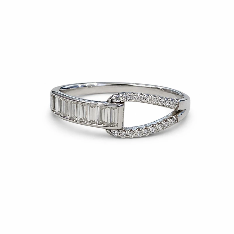 925 silver baguette zircon open band ring 925 silver baguette zircon open band ring