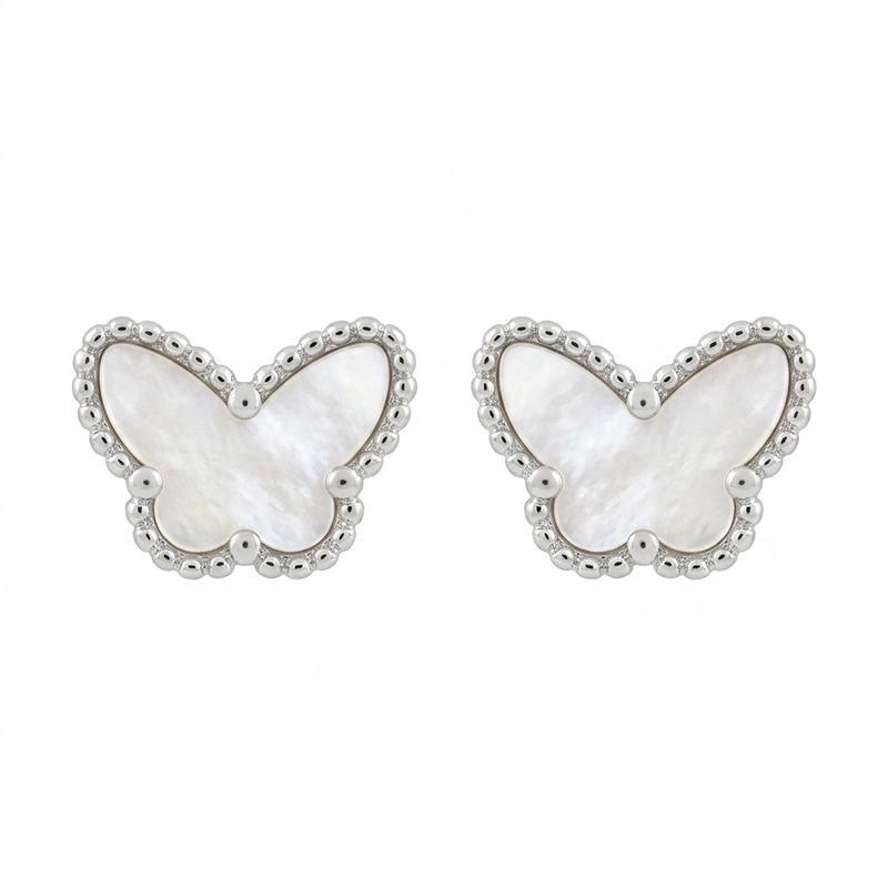925 silver butterfly white stone stud earrings 925 silver butterfly white stone stud earrings