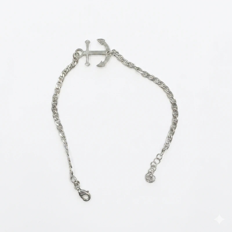 925 silver anchor chain bracelet 925 silver anchor chain bracelet