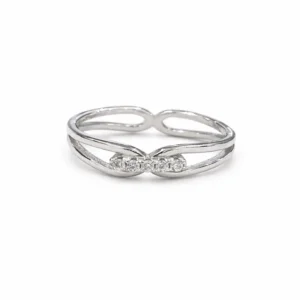 925 silver minimal infinity zircon ring