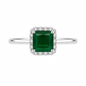 925 silver green cushion zircon ring