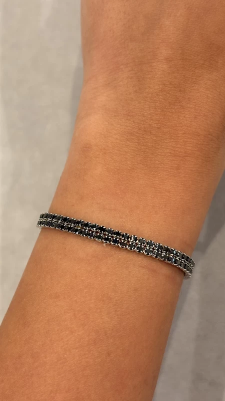 925 silver black zircon tennis bracelet 925 silver black zircon tennis bracelet
