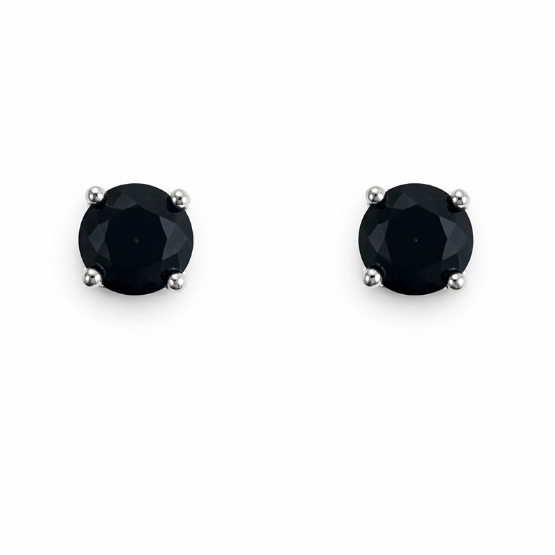 925 silver black round zircon stud earrings 925 silver black round zircon stud earrings