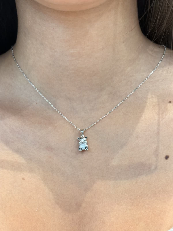 925 silver teddy bear necklace 925 silver teddy bear necklace