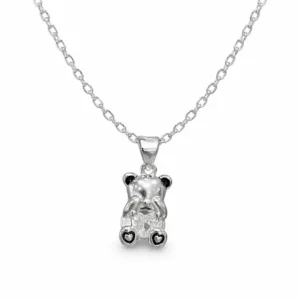 925 sterling silver teddy bear necklace