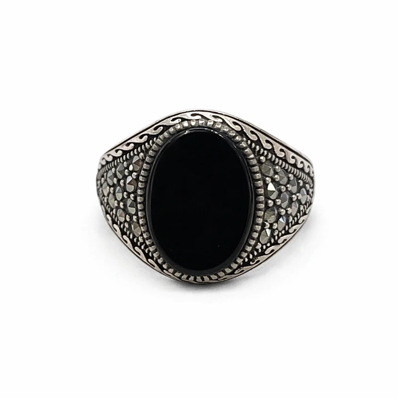 925 silver black onyx oval ring for men 925 silver black onyx oval ring for men