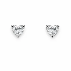 925 silver heart cut zircon stud earrings
