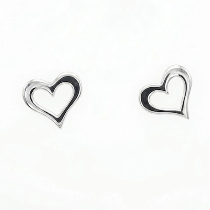 925 italian silver minimal open heart stud earrings 925 italian silver minimal open heart stud earrings