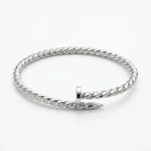 925 sterling silver twisted nail bracelet