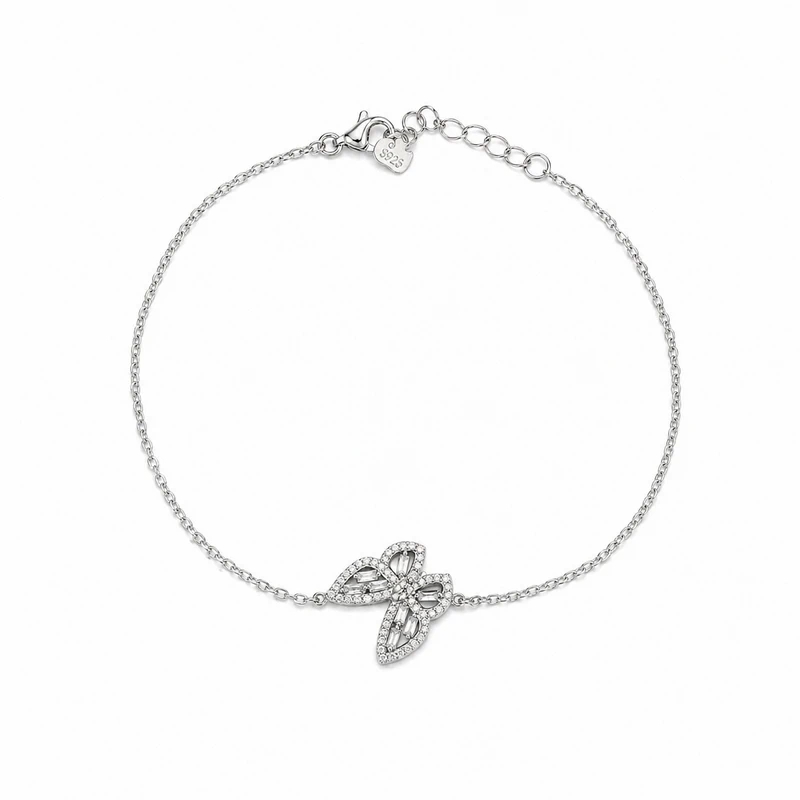 925 silver butterfly crystal bracelet 925 silver butterfly crystal bracelet
