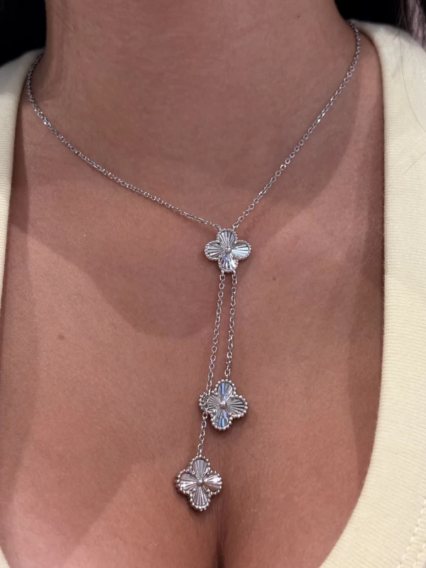 925 silver clover drop necklace 925 silver clover drop necklace