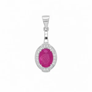 925 silver natural ruby pendant