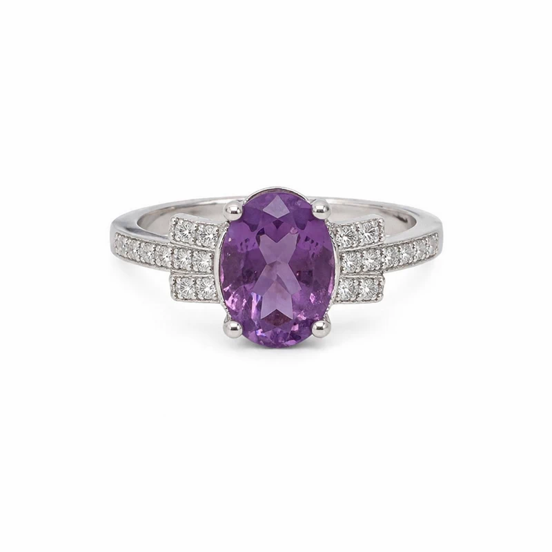 925 silver amethyst zircon ring 925 silver amethyst zircon ring