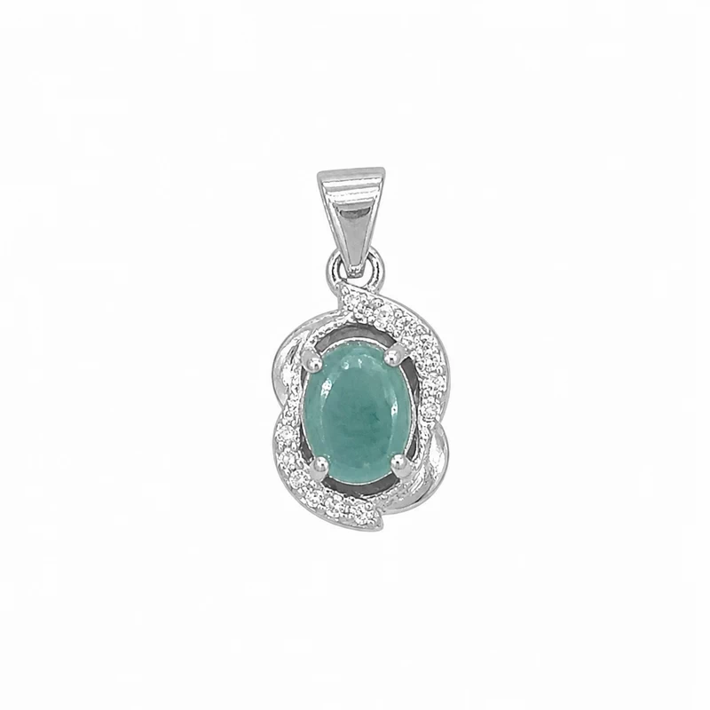 925 silver emerald gemstone twist pendant 925 silver emerald gemstone twist pendant