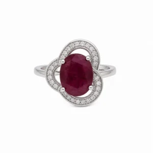 925 silver ruby infinity halo ring