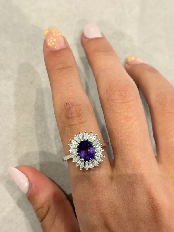 925 silver amethyst sunburst ring 925 silver amethyst sunburst ring