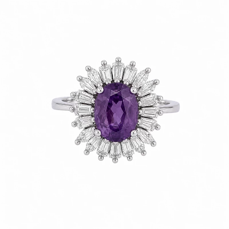 925 silver amethyst sunburst ring 925 silver amethyst sunburst ring
