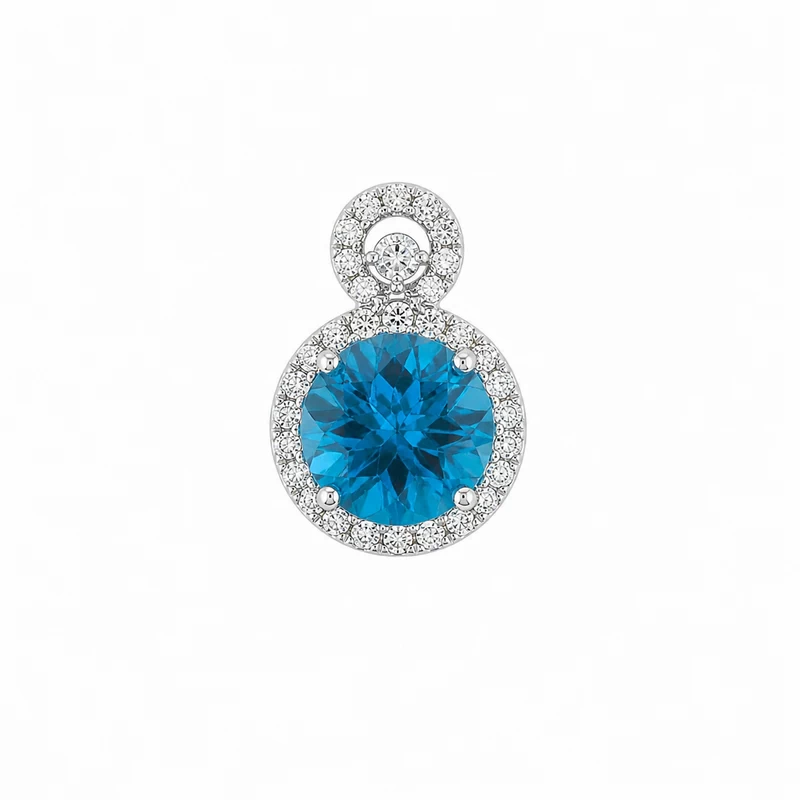925 silver blue halo pendant 925 silver blue halo pendant