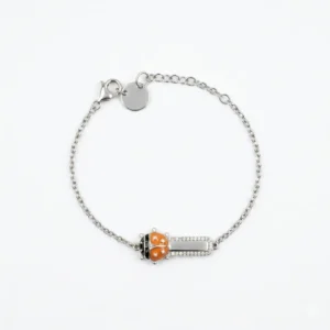 925 silver ladybug charm id bracelet