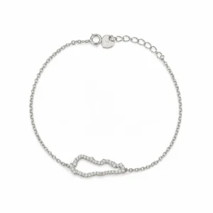 925 silver lebanon map crystal bracelet