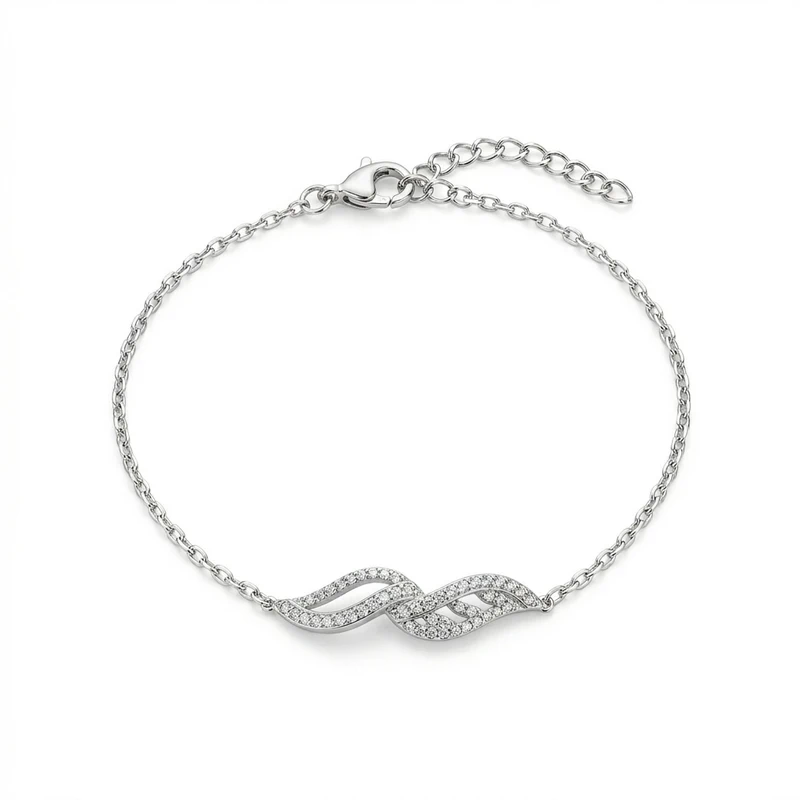 925 silver infinity wave zircon bracelet 925 silver infinity wave zircon bracelet