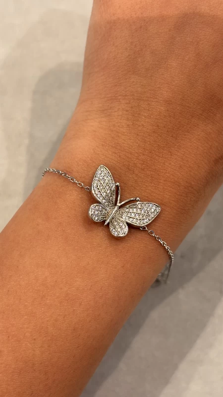 925 silver butterfly zircon bracelet 925 silver butterfly zircon bracelet