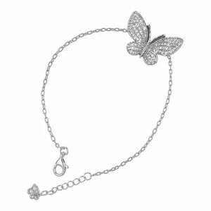 925 silver butterfly zircon bracelet