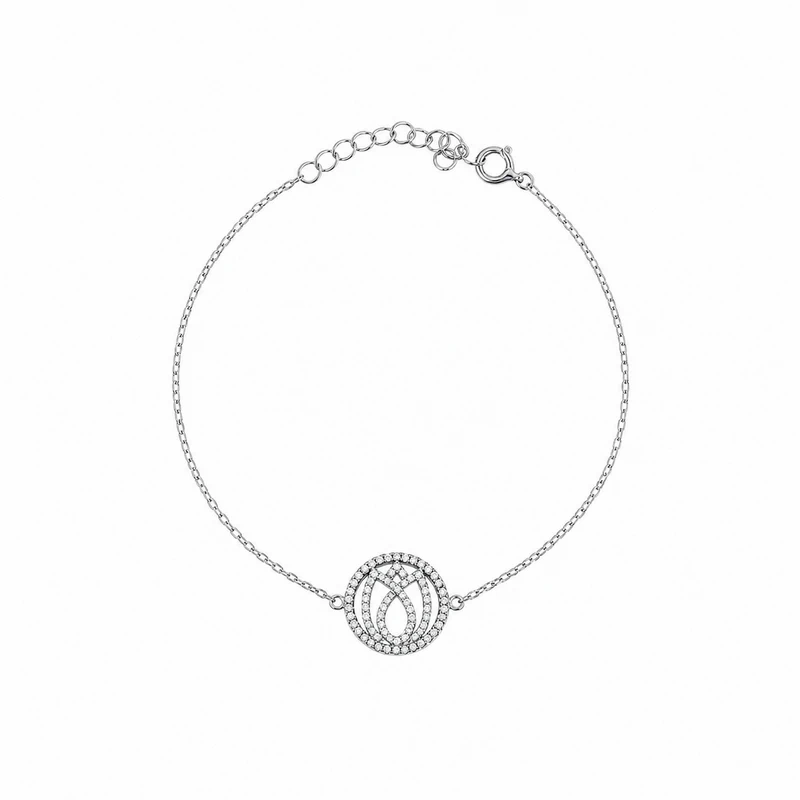 925 silver interlocked circle zircon bracelet 925 silver interlocked circle zircon bracelet