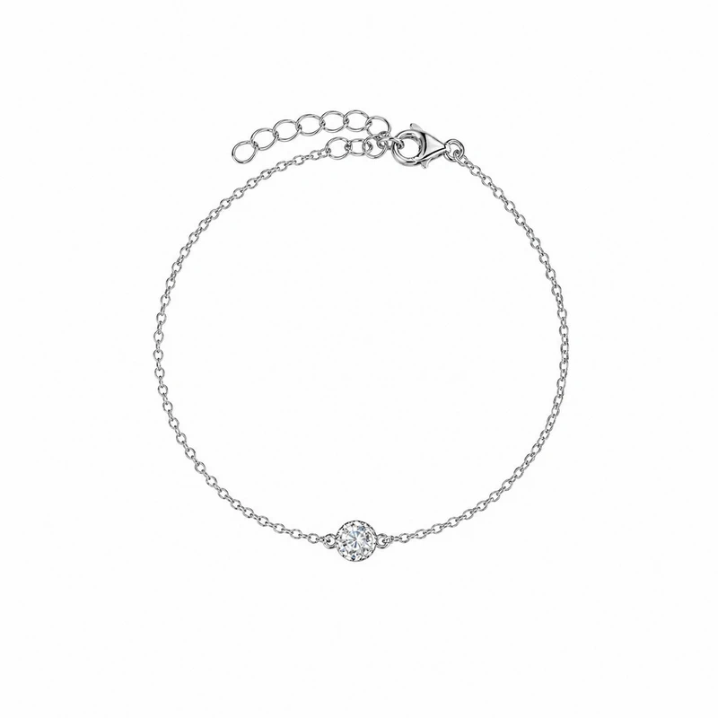925 silver solitaire zircon bracelet 925 silver solitaire zircon bracelet