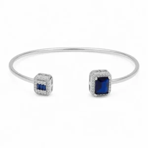 925 silver blue zircon open bangle