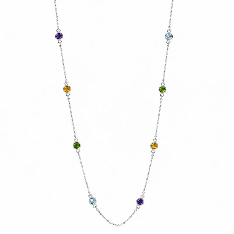925 silver gemstone station necklace 925 silver gemstone station necklace
